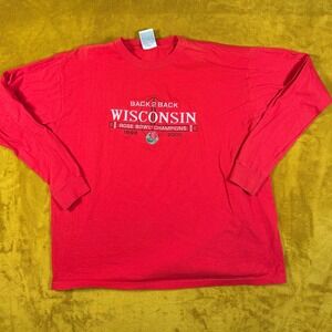VTG Wisconsin Rose Bowl Champions 1999 2000 Long Sleeve Shirt XL Red